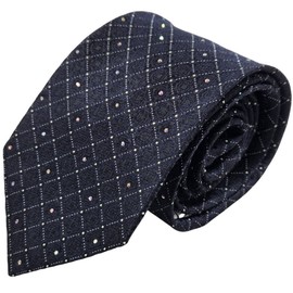 Thomas Bailey Silk Crystal Tie - Taurus Navy 8cm