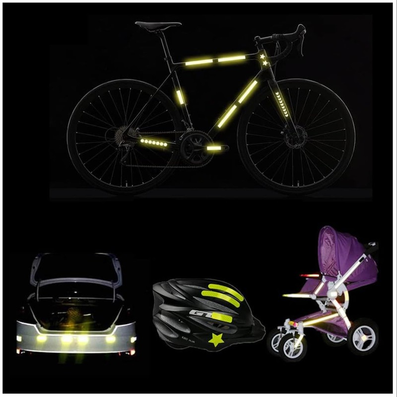 Granmagazz Reflective Stickers Bicycle Reflector 42-Piece Pack Bicycle Reflective Plate