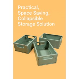 Record-Happy Stackable Foldable Storage Crates – 3 Pack 9 Inch Mini Plastic Baskets for Desk, Drawer, Home & Office Organization – Collapsible, Space-Saving Bins