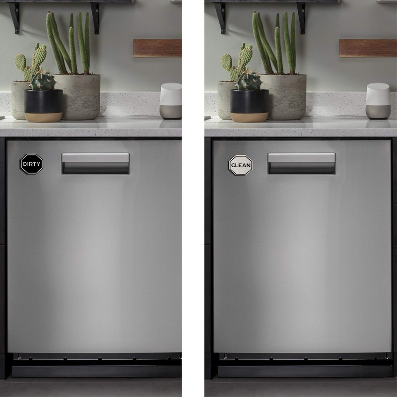 Geometric Black & White Clean Dirty Soft Premium Dishwasher Magnet