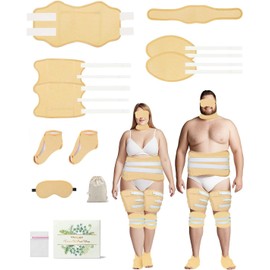 Viowey Castor Oil Pack Wrap for Stomach,11 PCS Castor Oil Wraps for Feet Knees Legs Neck Eyes, Reusable Castor Oil Packs Kit for Men Plus Size, Flannel Cotton, Machine Washable (11PCS)