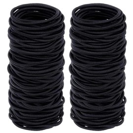 CURATED CART™ 12 Pcs - 4 MM Black Hair Ties Band Durable Hair Accessories for Women Men Girls Thick Tie with Strong Ponytail Holder and for Medium Hair - Black