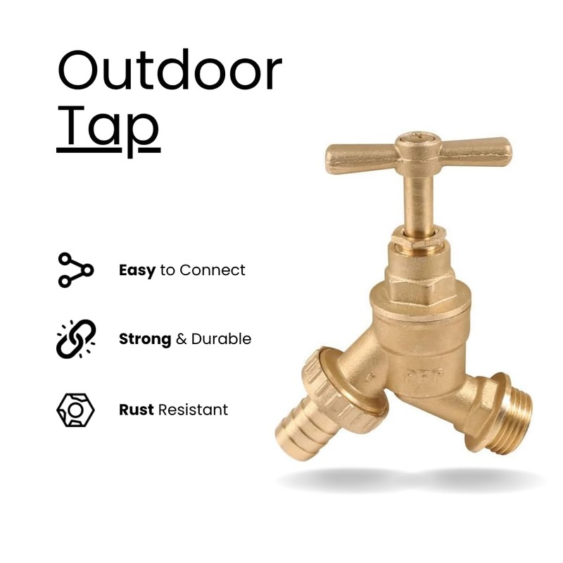 Outdoor Garden Tap – 1/2" BSP Hose Bib Outside Tap