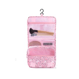 ZOONAI Women Hanging Toiletry Makeup Bag Pouch Travel Portable Organizer Case (White)