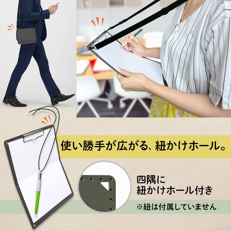Plus A4 Clipboard Foldable to A5 Size + Dark Gray