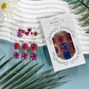 Rainbow Polka Dot Press on Toenails Short Square Fake Toe