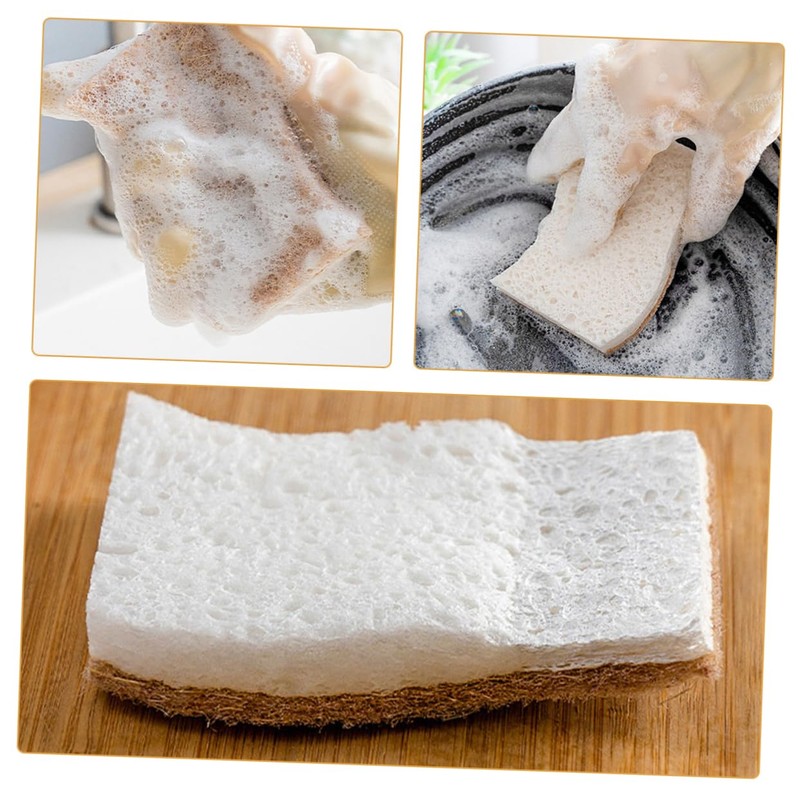 Healeved 8pcs Natural Pulp Dish Cleaning Sponges Reusable Scrubber for