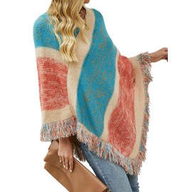 DAVLINA Chic Cardigan Bohemian Poncho | Soft and Comfortable Lightweight Cardigan Poncho | Cute and Stylish Shawl