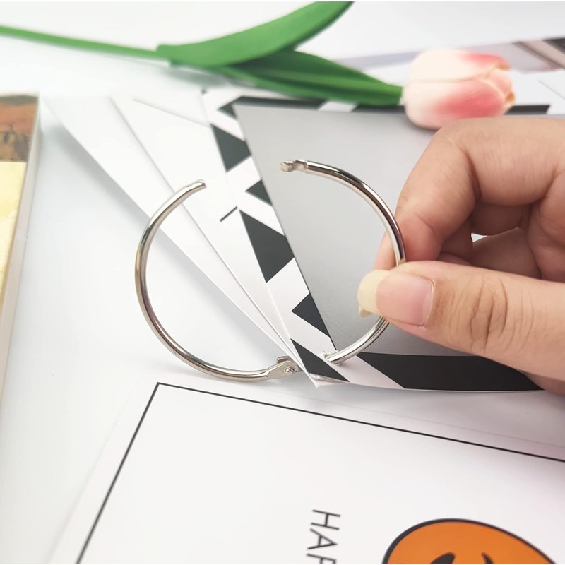 Metal Binder Rings, 2 Inch Diameter, 10 Pack, Silver Nickel