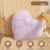 MEGO Fluffy Heart Pillow, Faux Fur Decorative Throw Pillow, Plush