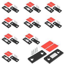 MIN CI 10 Pack Cabinet Door Magnets Strong Magnetic Door Catch Ultra-Thin Invisible for Cabinet Doors,Shower Doors,and Drawers Black