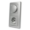 Delphi LED Dimmer with Earthing Contact Socket, Silver, UP