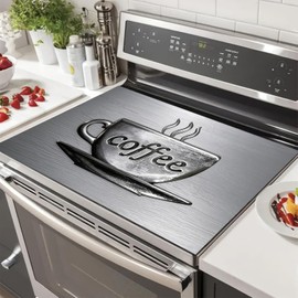 HOMETITUTE Stove Cover Pad Coffee Cup Design Diatomite Dish Drying Mat 28x20 Inch Heat Resistant Absorbent Kitchen Counter Mat Coffee Bar Mat Sink Drying Pad for Dishes