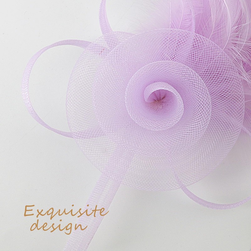 DRESHOW Fascinator Hats for Women Pillbox Hat with Veil Headband