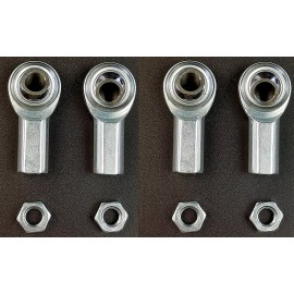 RSRACING 4 PCS RH Female 3/8"-24 Thread with 3/8" Bore, Rod End, Heim Joints Jam Nut CFR6