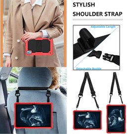 Doemoil Case for 10.1 inch Weelikeit P16W Tablet/APOLOSIGN Maxsignage EP103A Tablet/Baken tab 10 Lite D10A Tablet/VASOUN M10 Tablet Built in Kickstand with Screen Protector (Red/Black/2 PCS)