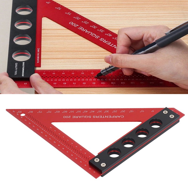 Carpenter Square Precise Aluminum Alloy Multifunctional Woodworking Scribe Ruler Square