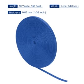 sourcing map Nylon Webbing Strap Flat 3/8 Inch 50 Yards Ocean Blue for Outdoor DIY Gear Repair, Backpack, Luggage-rack, Crafts