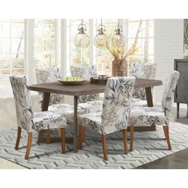 SPRINGRICO Chair Covers for Dining Room Set of 4, Stretch Dining Chair Cover, Washable Spandex Kitchen Parsons Chair Slipcovers, Removable Seat Protector for Home or Party (4 Pack, Floral Beige)