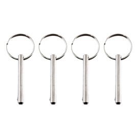Quick Release Pin Lock for Boat, Stainless Steel 316 Pins Boat Lock Push Hole Top Clips Marine Hardware1/4” Diameter Pin Trailer Gate Safety Pin Locating Pin Pull Ring Bimini Top Pin (6.3x51MM)-4PCS