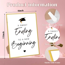 Graduation Buffet Sign, Graduation Candy Bar Sign, Graduation Centerpieces, Graduation Table Decor, Graduation Party Supplies, Gold Frame Graduation Sign with Stand, Graduation Party Favors,11