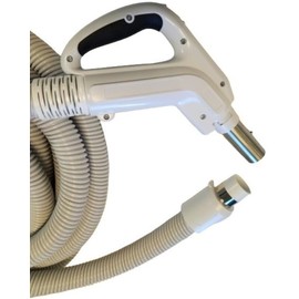 Universal Central Vacuum 30 ft Low Voltage Hose, ON-Off Switch Control-Compatible with Most Inlets - Crushproof Material (30 Ft. Low Voltage)