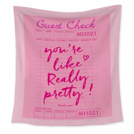 HUGANE You're Like Really Pretty Tapestry, Trendy Preppy Guest Check Tapestry Wall Hanging, Positive Affirmations Pink Wall Blanket Backdrop Decor for Girls Room College Dorm, 60x50 Inch
