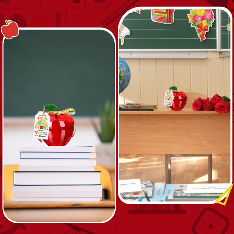 Mimorou 6 Sets Plastic Apple Containers Red Apple Shaped Candy