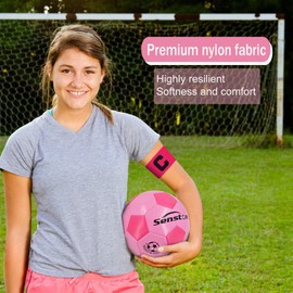 Senston Soccer Ball Captains Armbands for Adult and Youth 3Pcs Pink