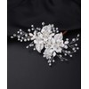 Deniferymakeup Flower Bride Wedding Hair Comb Clip Silver Rhinestone Pearl