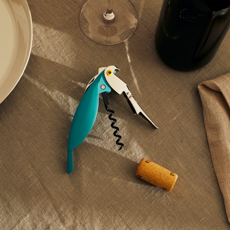 A di Alessi Parrot Corkscrew, Blue, (AAM32 AZ) , Light