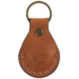 NEYYOS® Airtag Pendant Made of Leather, Air Tag Keyring Cover, Portable Case & Key Ring, Protective Case Compatible Airtags, Keychain Holder Case, Genuine Leather Locator Key Ring (Brown)