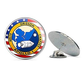 NYC Jewelers Round Apollo 1 Seal (NASA Mission one Logo) Metal 0.75" Lapel Hat Pin Tie Tack Pinback