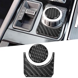 BLAKAYA Compatible with Toyota Tundra 2022 2023 2024 Carnbon Fiber Multimedia Knob Button Panel Trim Cover (2PCS Black)