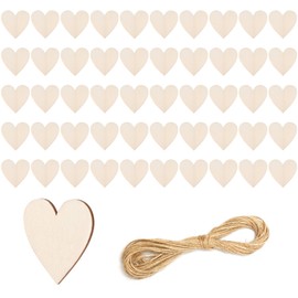 Pack of 50 Wooden Hearts, Wooden Hearts for Labelling, Wooden Hearts Small Decoration, Wooden Hearts Wedding Gift Tags Heart, Wooden Hearts Confetti Decoration Untreated for Guest Book Labelling DIY