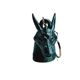 Dragon Head Keychain Model 3d Printed Reptile 3D Bust With Silver Colored Key Ring Backpack Charm (Emerald Green)