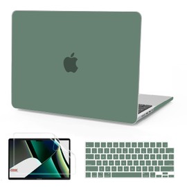 B BELK Compatible with MacBook Pro 14 inch Case 2024 2023 2022 2021 M4 A3112 A3185 A3401 M3 A2918 A2992 M2 A2779 M1 A2442, Plastic Hard Shell Case +Keyboard Cover + Screen Protector, Midnight Green