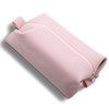 Portable Silicone Makeup Bag,FyndAna Large Waterproof Makeup Brush Bag,Bathroom Travel Bag,Upgraded Leakproof Zipper Makeup Box,Suitable for Mens Womens(Pink)