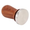 Coffee Tamper with Flat Stainless Steel Base Wooden Handle Coffee