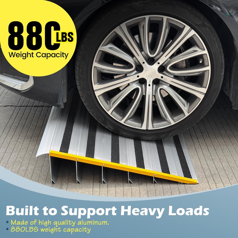Nuvium 5" Rise Door Threshold Ramps for Doorways, Stable Yellow