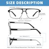 MODFANS 3er-Pack Lesebrille Herren Blaulichtfilter Metallrahmen Rechteck Stil Edelstahl Material