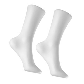 2pcs White Mannequin Foot Display Ankle Bracelet Shoe Sock Model Display Plastic Short Stocking Mannequin Human Foot Display Mold for Shop Home