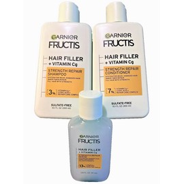 GARNIER Fructis HAIR FILLER STRENGTH REPAIR SHAMPOO + CONDITIONER +SERUM SET LOT