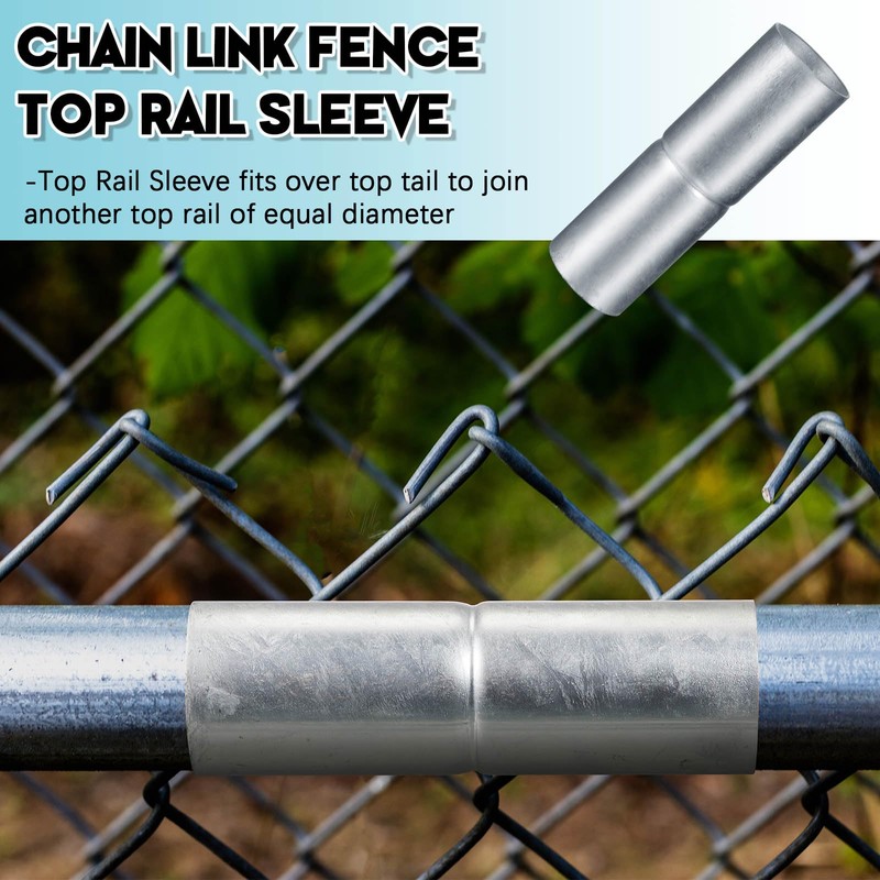 Tandefio 8 PCS Top Rail Sleeve Galvanized Steel Chain Link