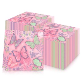 Pink Butterfly Party Paper Towels, GRL Pink Birthday Party Table Decoration, Butterfly Theme Party Napkin Decoration