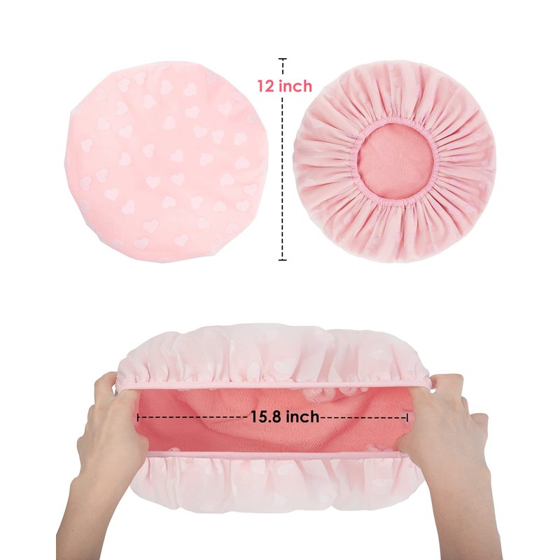 Auban Shower Cap, Shower Cap for Women Terry Cloth Lined
