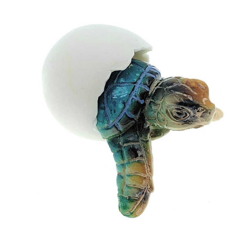 Globe Imports Baby Sea Turtles Hatching from Eggs Mini Figurines,