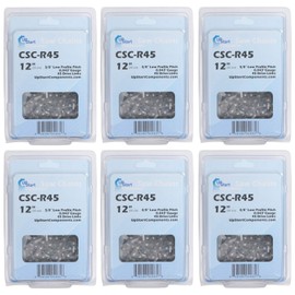 6-Pack 12-Inch Chainsaw Chain Replacement for Ryobi P548 - (12", 3/8", 043", 45 Drive Links)