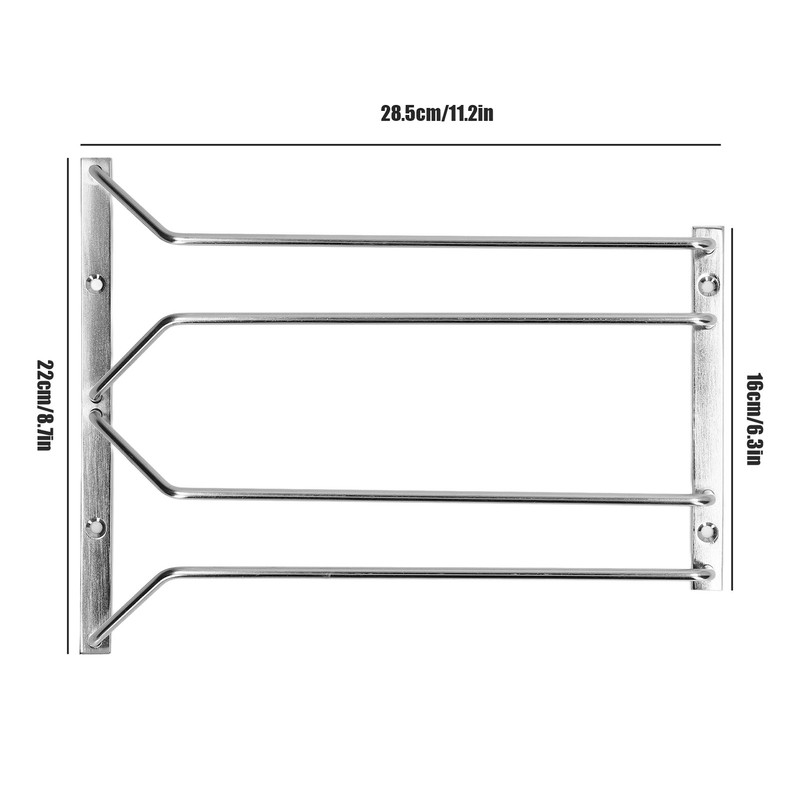 Stainless Steel Double Row Wine Glass Stemware Rack Hanging Stemware