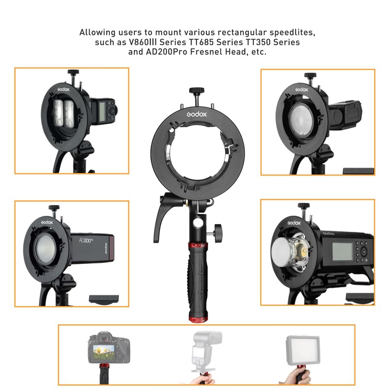 Godox S2 S-Type Speedlite Bracket Bowens Mount with 1/4 Screw